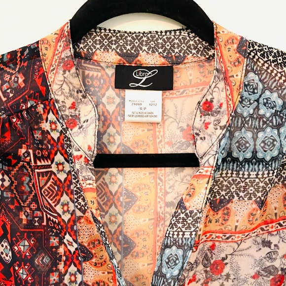 CLEARANCE boho chic peasant retro sheer blouse - Picture 2 of 5